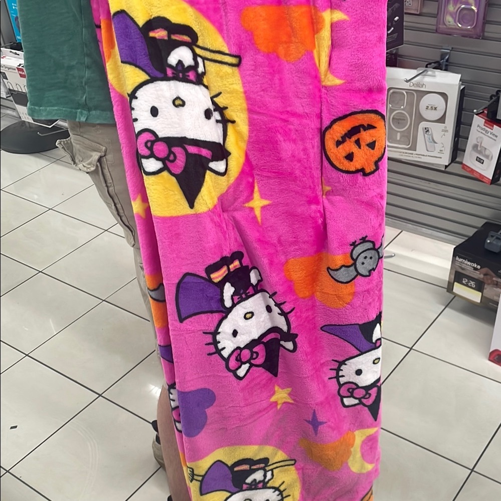 Hello Kitty Pink Halloween Blanket
